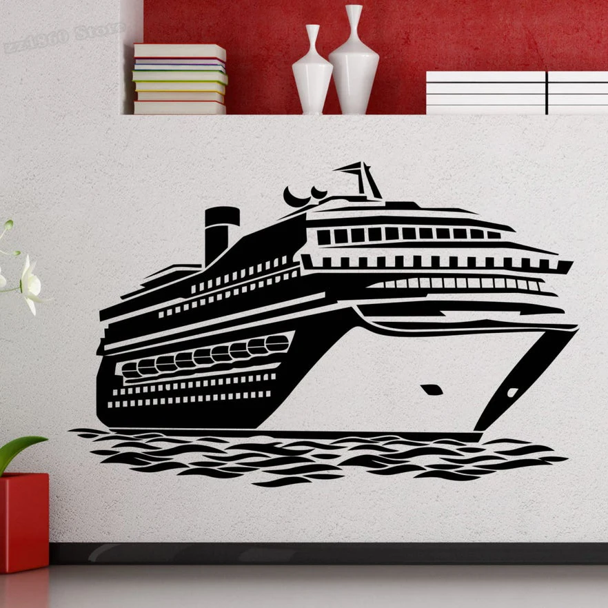 Ship Wall Decal Titanic Cruise Liner Wave Sea Marine Beach Nautical