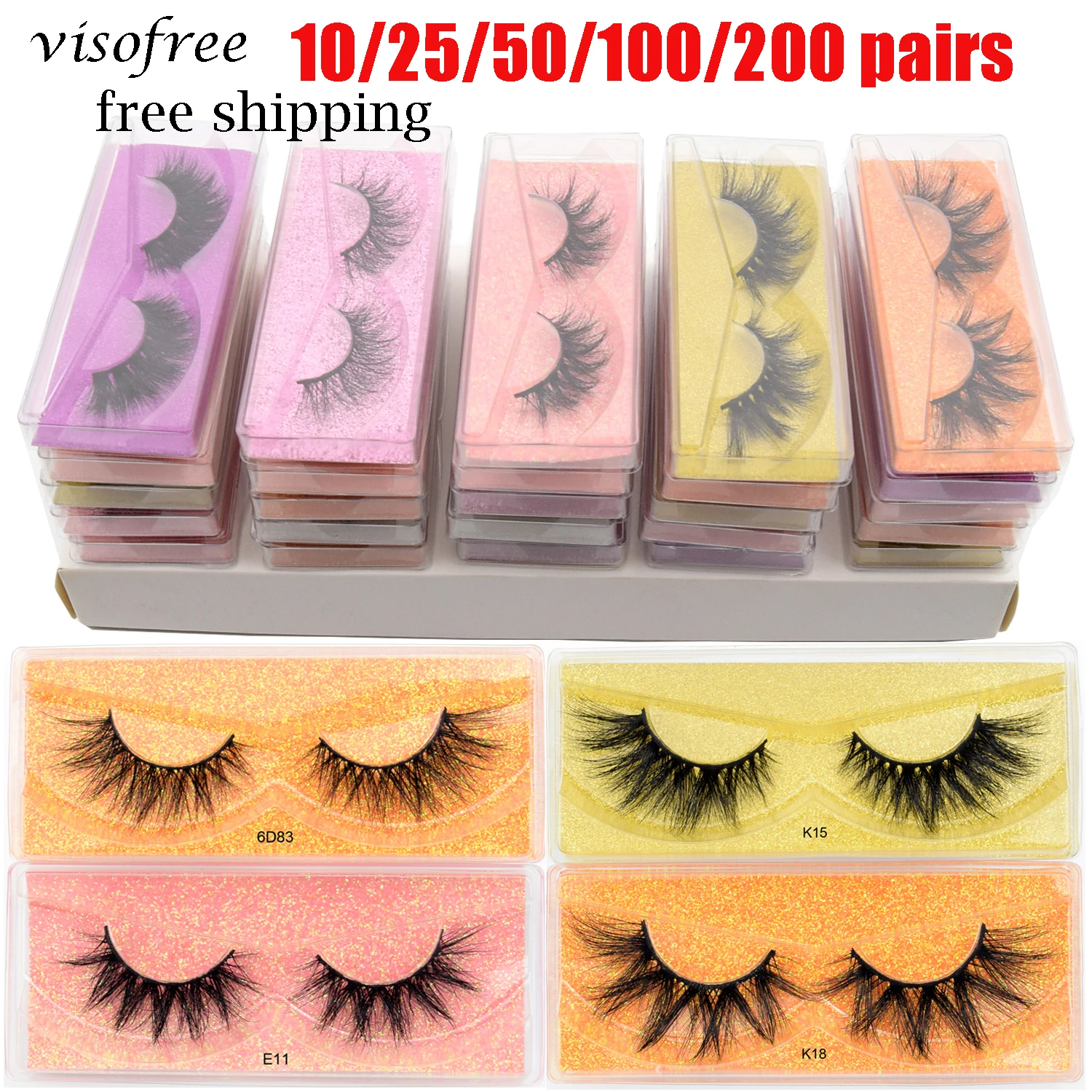 Mink Eyelashes Wholesale 10/25/50/100pcs 3d Mink Lashes Natural Mink