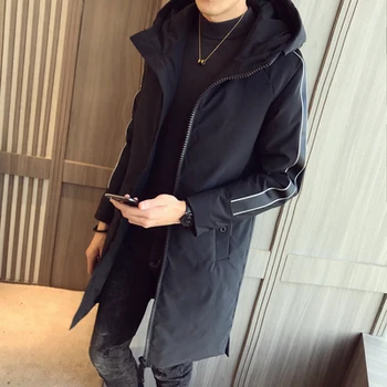 

2019 new winter coat men's long section Korean version of the self-cultivation warm cotton jacket trend hooded men's jacket