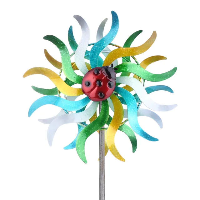 Tooarts 3D Napraforgó Szél Fonó Madárcsökkentő Pinwheels Reflective Szikrázó Madárrátrétű Szélmalom Protect Növények Kerti Dekoráció - Image 5