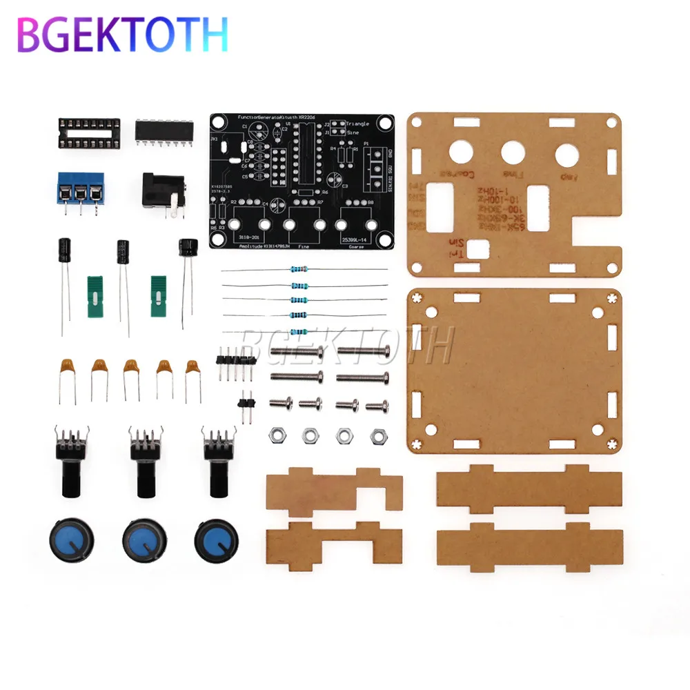 DIY KIT BLACK Функция генератор сигналов DIY Kit синус/треугольник/квадратный выход 1 Гц-1 МГц генератор сигналов Регулируемая амплитуда частоты XR2206 - Цвет: DIY KIT BLACK