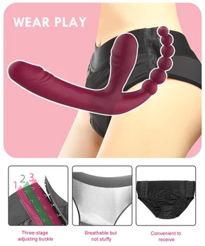 Double Penis Realistic Dildo Strapon Vibrators Elastic Harness Belt Strap On Big Dildo Vibrator Adult Sex Toys For Woman Lesbian 2
