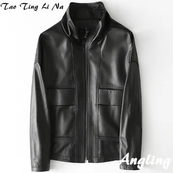 

2020 Women Spring Genuine Real Sheep Leather Jacket H34