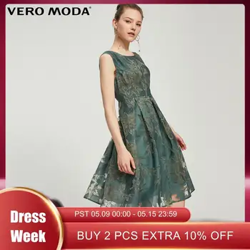 

Vero Moda Women's Summer Sundress Jacquard Weave See-through Pleated Dress | 31927A589