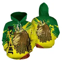 Tessffel jamaica lion juah jaqueta 3d, moletom masculino com zíper jaqueta casual outono inverno