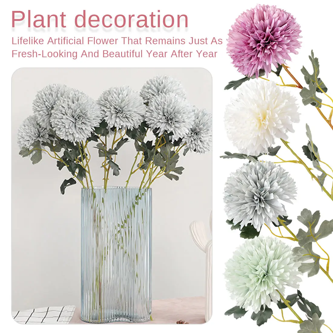 

1pcs Dandelion Style Thorn Ball Simulation Flower artificial flower dandelion DIY home wedding photography decor