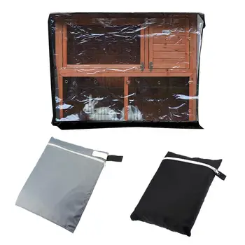 

210D Oxford Cloth Hutch Covers 4FT Double Layer Rabbit Cage Dust Cover Waterproof For BB-48-DDU BB-48-DD BB-48-DDL-T 122x50x105