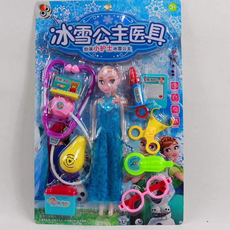 

Children Model Play House Snow Princess Medical Tool Series Injection Model Medical Care Blister Card Toy