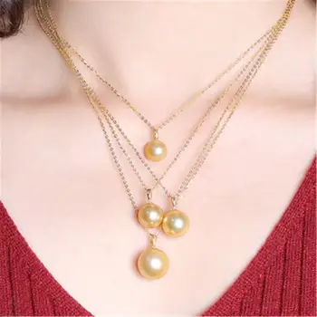 

16mm Shell Pearl Pendant Gold Elegant Pendant Jewelry Wedding Accessories Natural Cultured DIY Handmade Elegant Beautiful Light