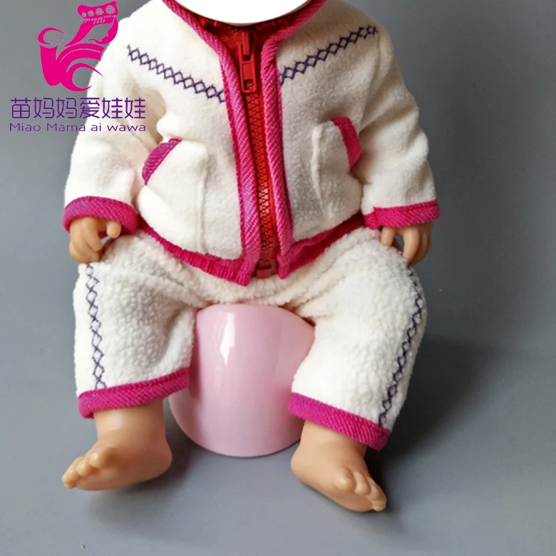 

Doll clothes set with hat 43cm Baby New Born Doll Girl for 18" girl Doll outcoat for doll dress up