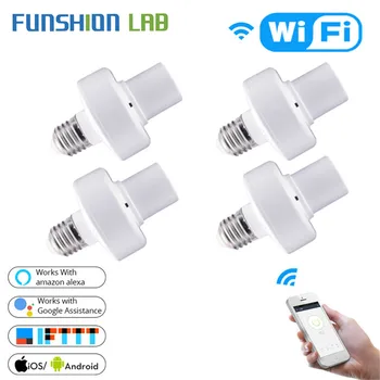 

WiFi Smart Light Bulb Adapter Lamp Holder Base AC Smart Life/Tuya Wireless Voice Control with Alexa Google Home E27 E26 85-265V