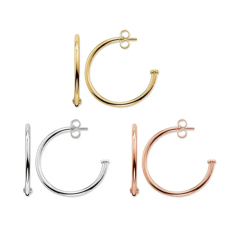 

3 Colors Creole Hoop Earrings for Women Fit Thomas Style Karma Beads DIY Round Ear Fashion Jewelry Accessories Gift Wholesale