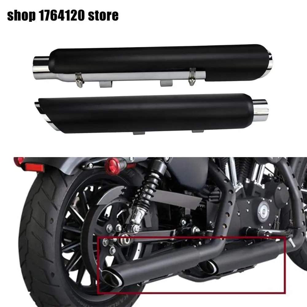 Мотоцикл 2X слипоны глушители выхлопные трубы подходит для Harley Sportster 883 1200 48 2004- черные короткие выхлопные трубы
