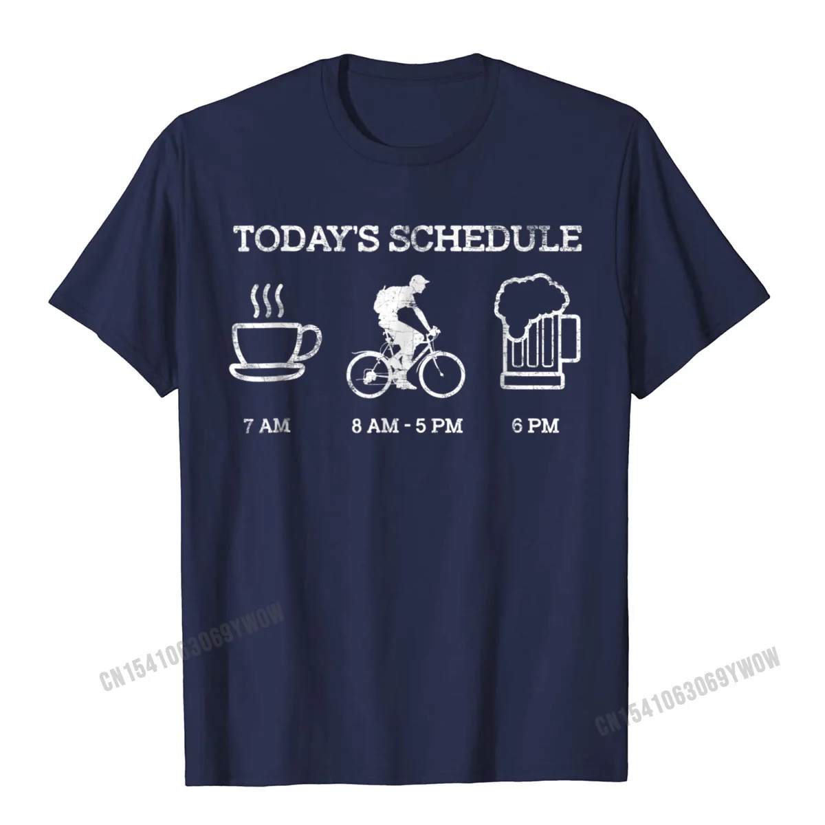 Crazy Tops Shirt Rife Round Collar Normal Short Sleeve Cotton Fabric Mens T-Shirt Family Tshirts Free Shipping Todays Schedule - Cycling Mountain Biking Bike T Shirt__986 navy