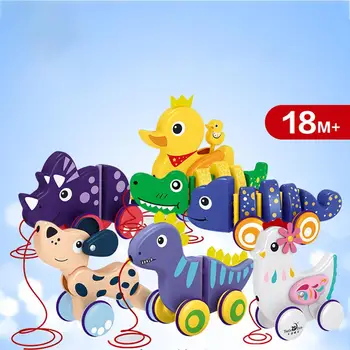 

2019 18+ Months Baby Plastic Pull Along Toy Learning Walker Basic & Life Skills Toys- Yellow Duck Chick Puppy Little Alligator