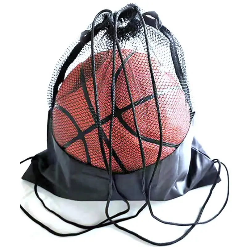 Портативный сетчатый мешочек для хранения футбольного мяча, органайзер, многофункциональные черные баскетбольные сетчатые сумки, спортивные сумки для тренировок на открытом воздухе