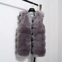 Модный повседневный пушистый простой жилет из искусственного меха, свободный Универсальный женский жилет осень-зима 2019