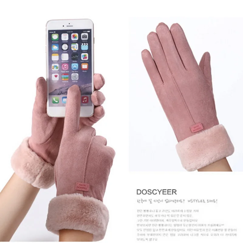 

Litthing Cotton Gloves 2019 Woman Winter Gloves High Quality Windproof Warm Outdoor Gloves Solid Mittens Touch Screen Gloves