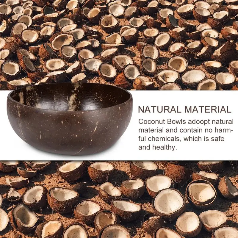 Натуральная чашка в виде кокоса фруктовый салат лапша рис Деревянная миска для