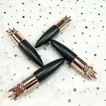 

Matte Black empty Mascara Tubes Golden Crown Cap Silicone Brush Refillable Cosmetic Packing Container