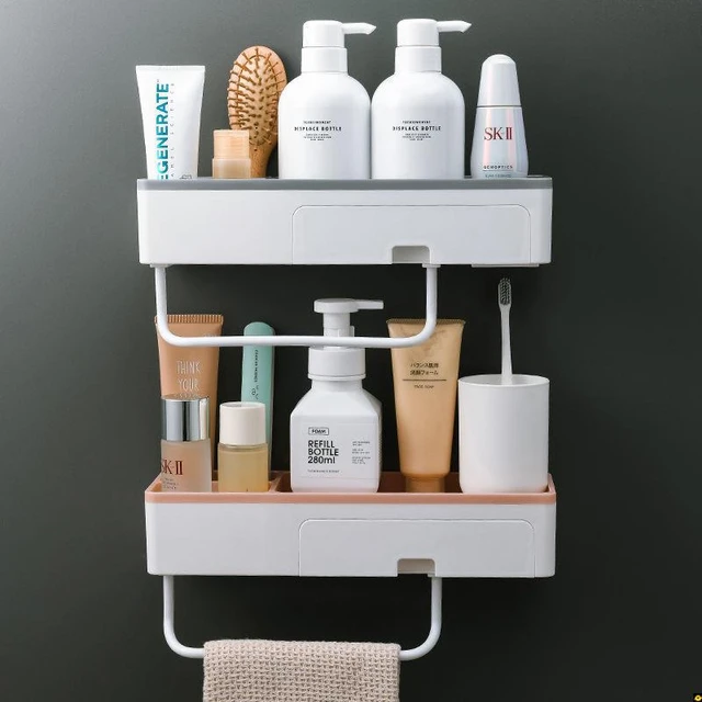Bathroom Shelf Plastic Bathroom Corner Shelf Wall Mounted Adhesive Shampoo  Shower Gel Storage Kitchen Storage Holder Accessories - AliExpress