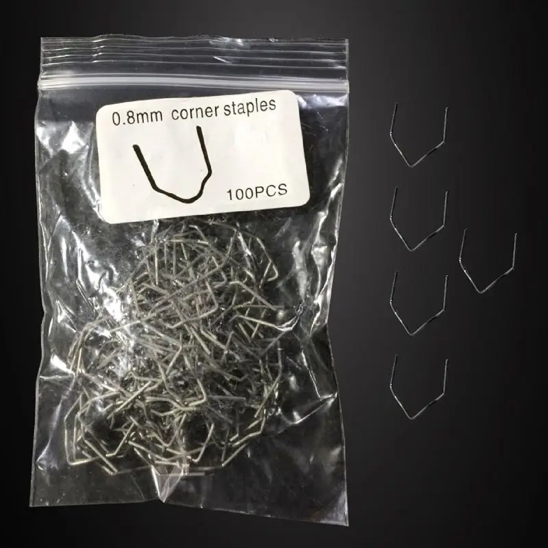 100 unids/set precortado 0,6mm onda plana caliente grapas para engrapadora de plástico soldadura de reparación