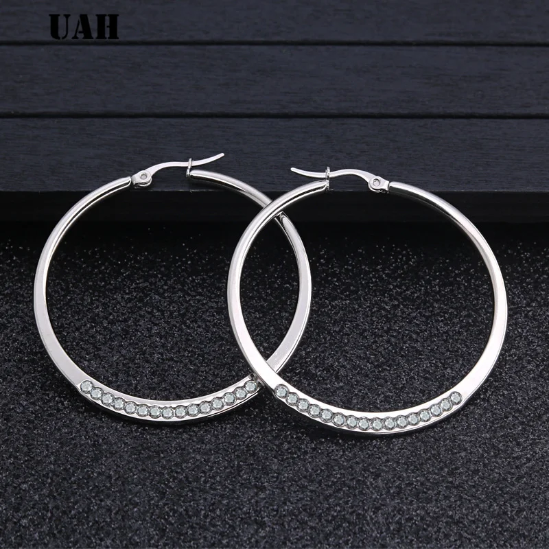 UAHCrystal круглые серьги-кольца Витой Золотой Цвет для женщин вечерние высокое качество