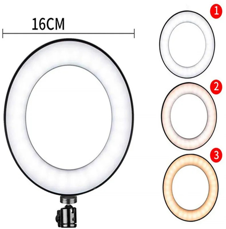 Светодиодный кольцевой светильник для селфи с 2,1 м штативом 16 см/26 см размер селфи лампа для живого видео макияж Автоспуск фотография заполняющий светильник
