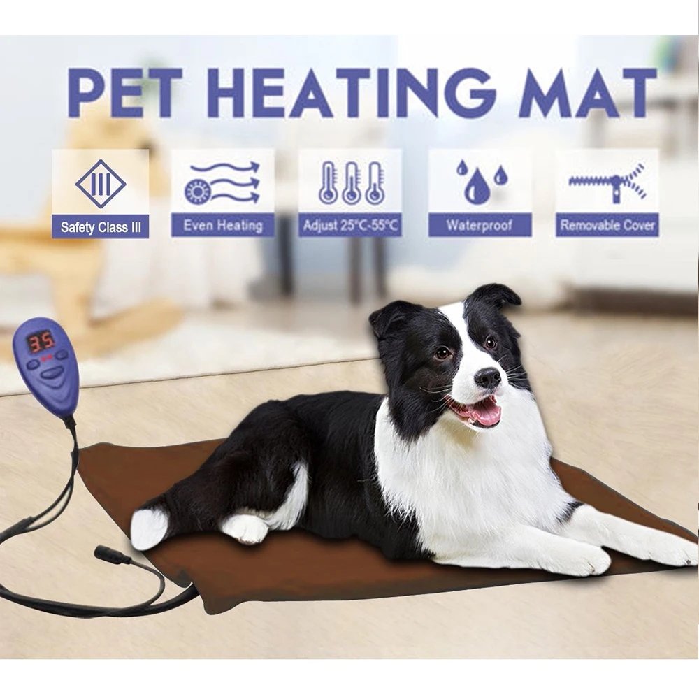 

65X40cm Pet Heating Pad Adjustable Temperature Controller Safety Low Voltage Cat Dog Heating Warm Pad Pet Winter Warmer Supplies