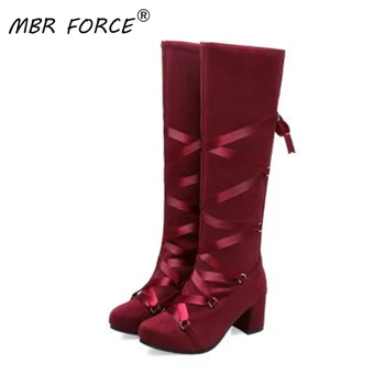 

MBR FORCE 2020 autumn and winter new fashion casual round toe thick-soled mid-heel non-slip sole high-tube warm women's boots