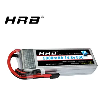 

HRB RC Battery 14.8V 5000mAh 50C 100C 4S RC LiPo Li-Poly Battery for Helicopter Quadcopter Boat Car