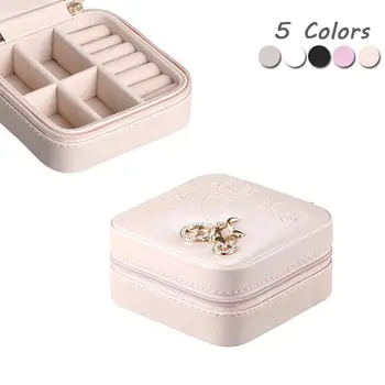 

Travel Cosmetic Leather Jewelry Box Necklace Ring Storage Case Display Jewelry Display Box Leather Watch Case