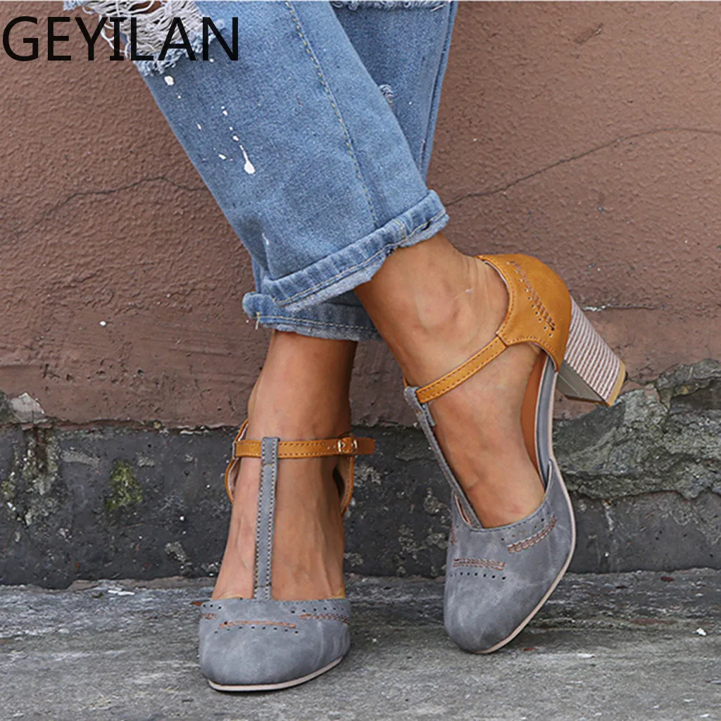 

Women's Rome Round Toe Buckle Strap Sandals Woman Fashion High Heels Wedding Shoes Female Ankle Strap High He #G35