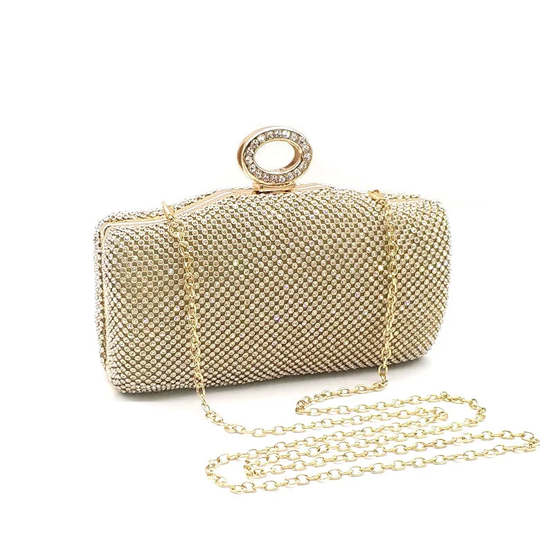 Gold clutch Блестящий украшенный бриллиантом клатч женские роскошные свадебные сумки на плечо вечерняя уникальный дизайн кристалла модная сумка через плечо - Цвет: Gold clutch