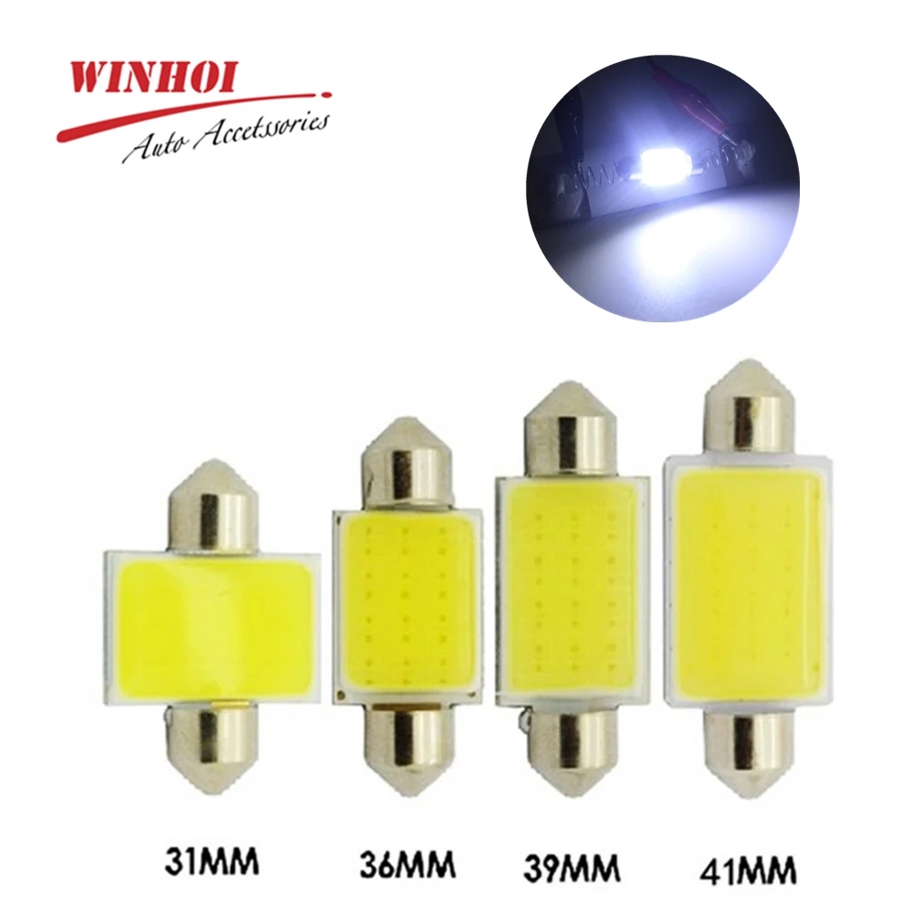 10 шт. светодиодный автомобильный Feastoon 31/36/39/41 мм 12SMD COB C5W 12В Автомобильная крыша