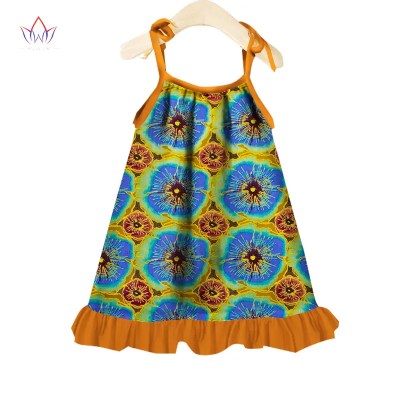 Африканский женская одежда дети Дашики традиционные хлопок Платья для женщин соответствия Африка платье для девочек с принтом летние хлопковые brw WYT37 - Цвет: 20