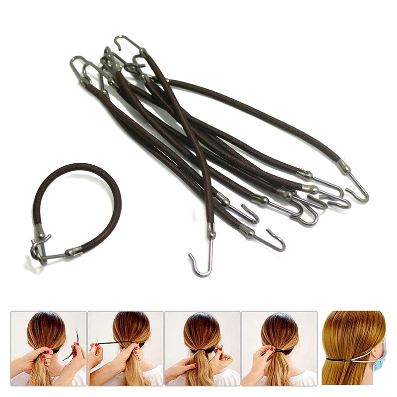 

6pcs elastic ponytail hair hook women girl fashion Hair Band Rubber Styling tools accessories