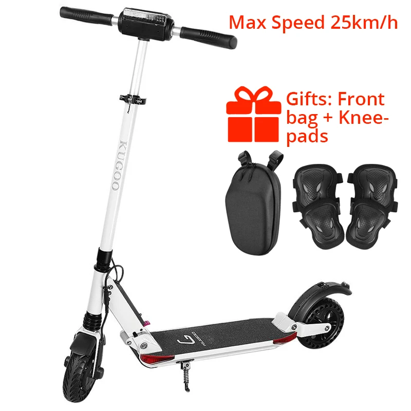 white 25kmh KUGOO S1 PRO складной электрический скутер 8 дюймов Твердые соты взрывозащищенные шины 350 Вт Мотор ЖК-дисплей экран с сумкой для переноски - Цвет: white 25kmh