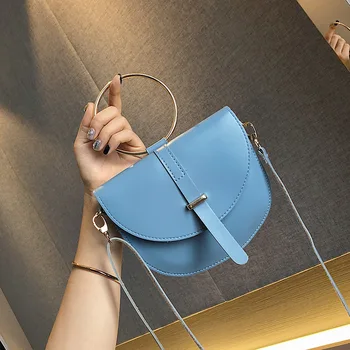 

2020 New Style Semi-Circular Mini Bag Simple Women's Bag Fashion Ring Portable Saddle Bag