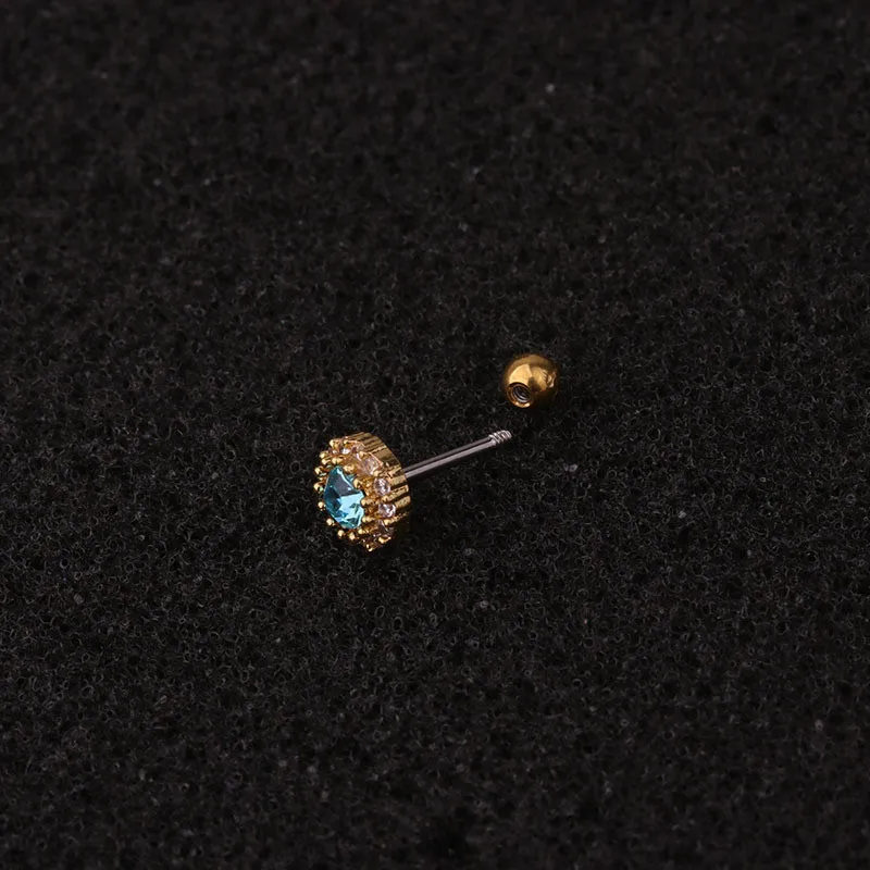 Серьги гвоздики женские из нержавеющей стали с фианитом украшение для пирсинга
