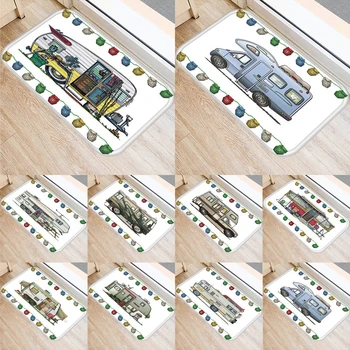 

1pcs 40*60cm Cartoon Camper Owl Pattern Anti-Slip Suede Carpet Door Mat Doormat Outdoor Kitchen Living Room Floor Mat Rug 48273