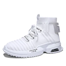 Новые носки Повседневная обувь мужские удобные высокие кроссовки из хлопчатобумажной ткани спортивная обувь на толстой платформе мужские ботильоны