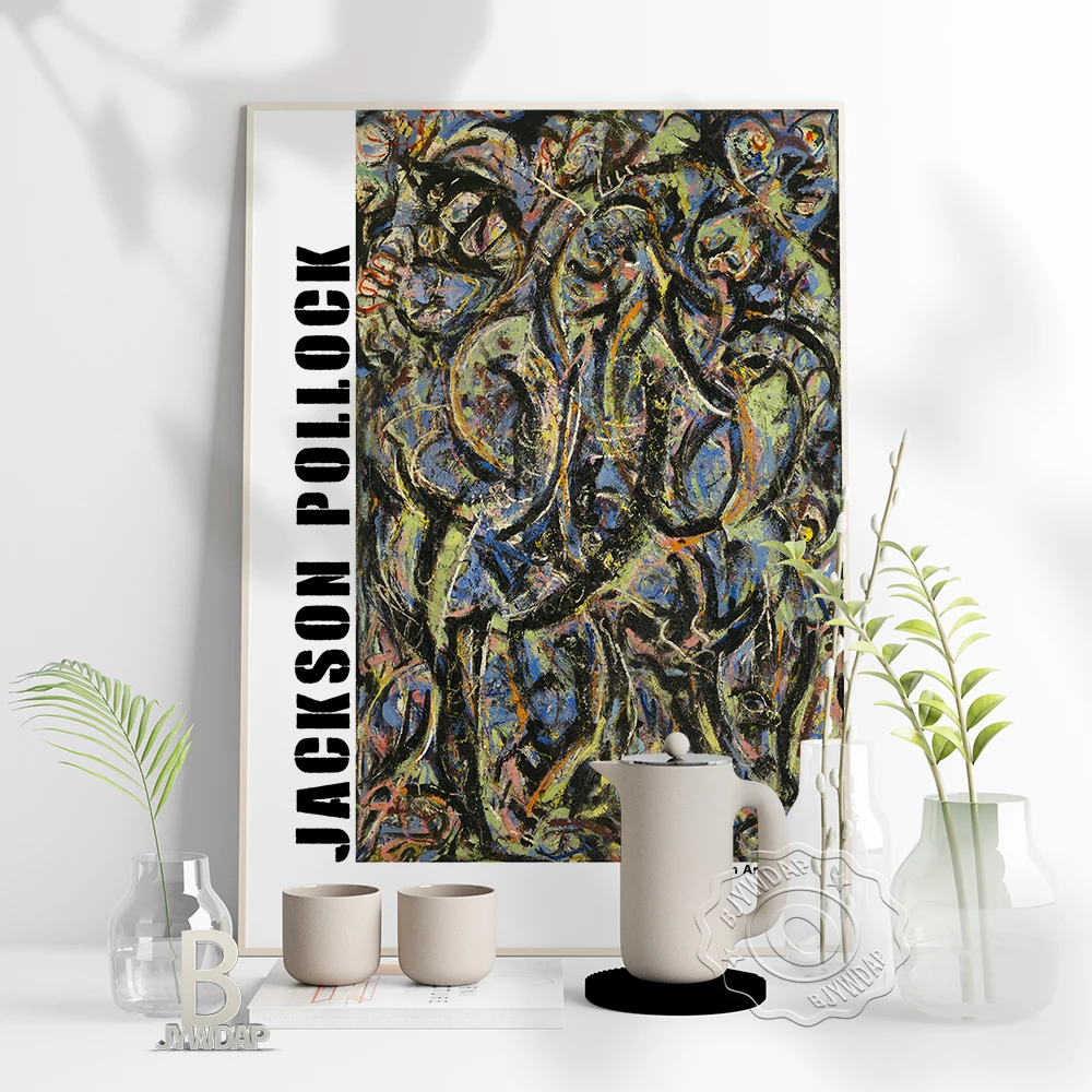 

Jackson Pollock Art Poster, Abstract Painter Pollock Exhibition Museum Poster, Art Fashion Prints Wall Picture Room Home Decor