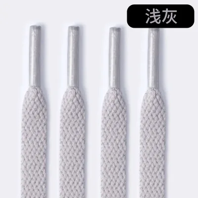 36 Colors 8mm Flat Thicken White AF1  Kids  Shoelaces  Basketball Sneakers Sail  Shoe Laces  Shoe Accessories 60/100/120/140 Light gray
