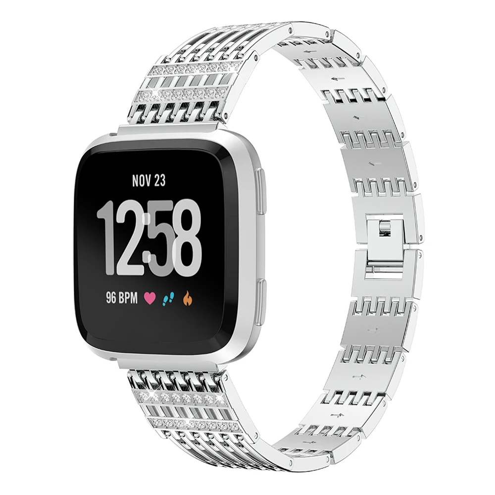 Металлический мозаичный Алмазный ремешок для Fitbit Versa Frontier, Классические Смарт-часы, Браслет для Fitbit Versa, сменный ремешок, аксессуары
