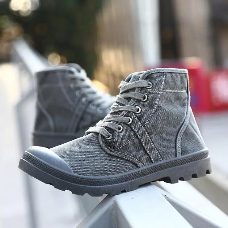

Men Outdoor Canvas Shoes for Men Western Military Hunting Tactical Boots Military Desert Ankle Boots A55-31