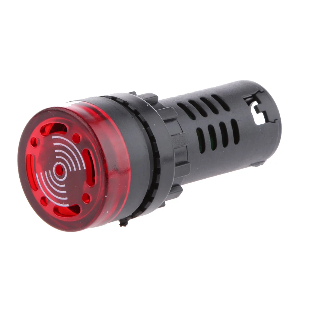 Panel Mount AD16-22SM Flash Red LED Alarm Indicator Light Signal Lamp Flash Buzzer DC 12V 22mm