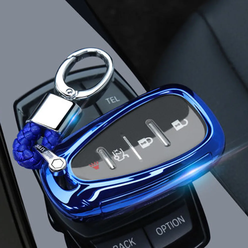 

Super Great Cool TPU Car Key Holder Cover Case For Chevrolet Chevy Trax Malibu XL Spark Verano Equinox Smart key Pouch