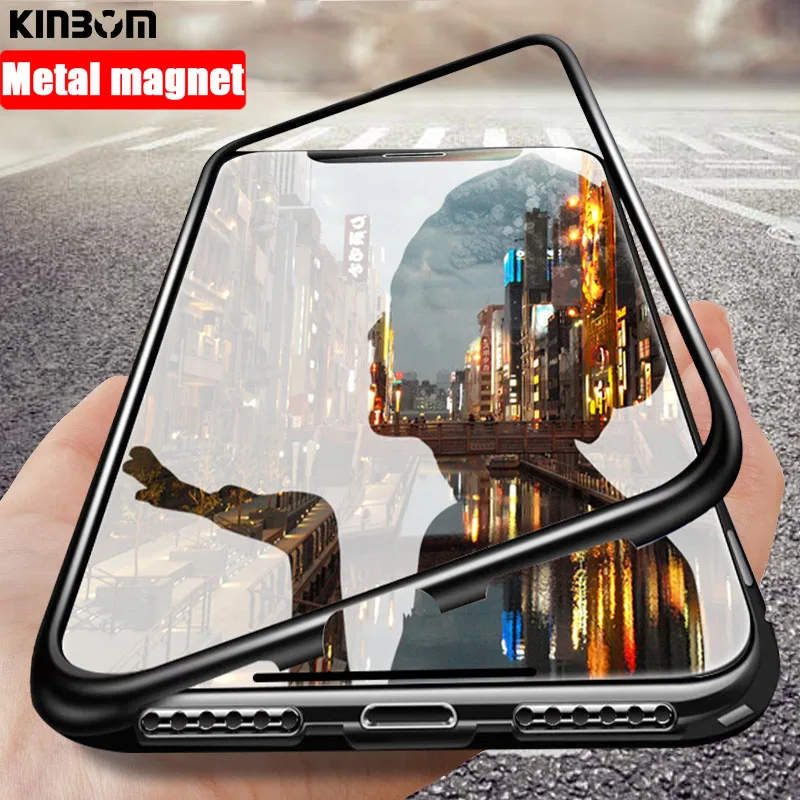 KINBOM 360 умный чехол для xiaomi Redmi Note 7 Чехол mi 8 lite 9 Магнитный адсорбционный стеклянный