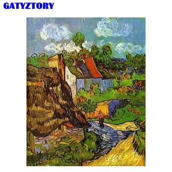 

GATYZTORY Painitng By Numbers House DIY Frameless acrylic paint by numbers Digital Canvas Painting For Home Decoration